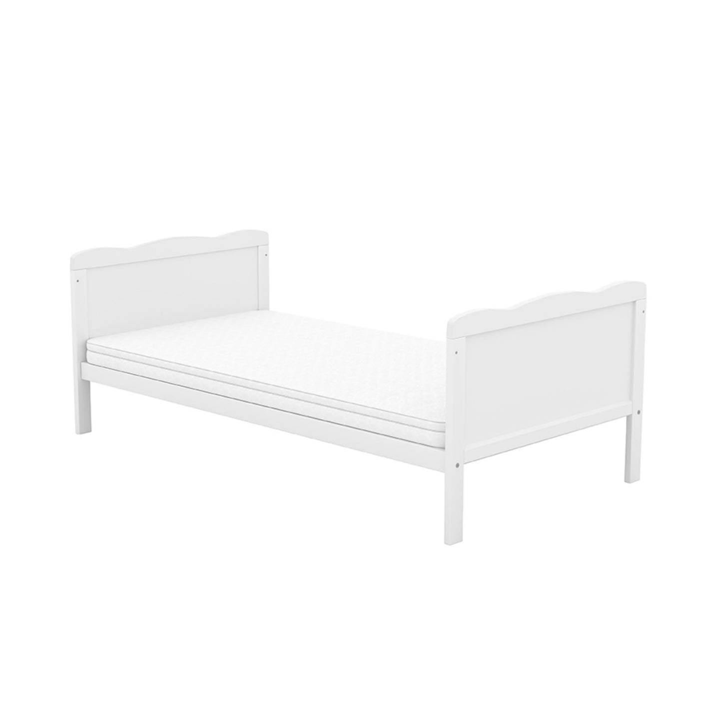 Baby Delux Babybett 70x140 cm weiß Kinderbett umbaubar zum Juniorbett mit Beißschienen Jack Kiefer Massivholz