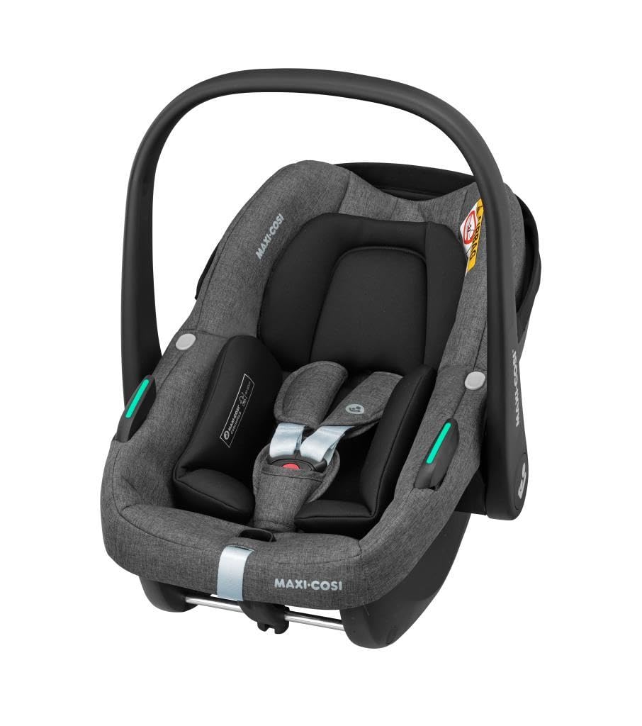 Maxi-Cosi Zelia S Trio Kinderwagen 3in1 Komplettset, 0-4 Jahre, bis 22kg, Zusammenklappbar, Kompakt, Verstellbarer Baby Kinderwagen, mit CabrioFix S i-Size Babyschale, Zubehör, Wickeltasche, Dark Grey