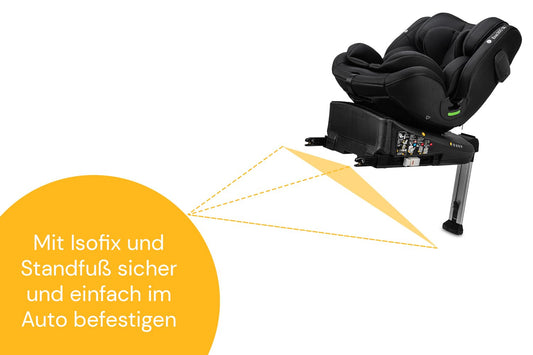 Osann Eno360 SL – 360° drehbarer Kindersitz für höchste Sicherheit: Reboard bis 4 Jahre, mitwachsend (40-150 cm), Isofix mit Standfuß, extra Schutz & Komfort – Universe Green