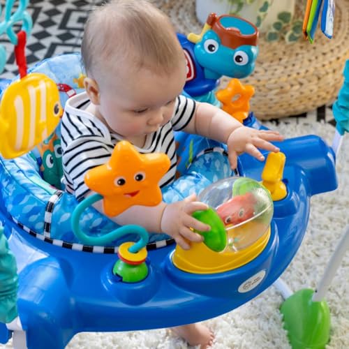 Baby Einstein, Neptune's Ocean Discovery Spring- und Spielcenter mit abnehmbare Spielzeuge, 360° drehba Hopser, Höhenverstellbar, Spricht 3 Sprachen, Babyspielzeug ab 6 Monaten