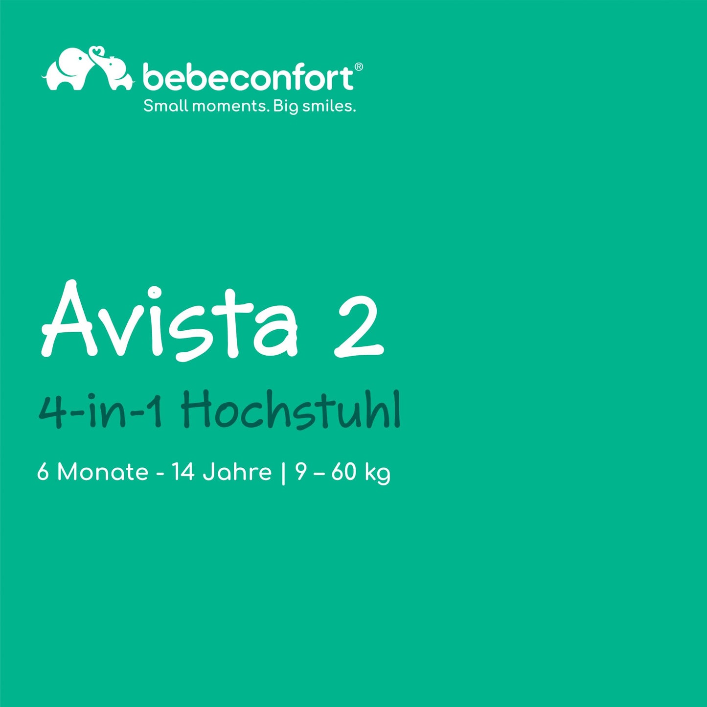 Bebeconfort Avista 2, 4-in-1 Hochstuhl mitwachsend, Hochstuhl Baby, Sitzerhöhung Essstuhl, Kinderhochstuhl, 6 Monate bis 14 Jahre (9–60 kg), gepolsterte Kissen, Verstellbares Tablett, Tinted Grey