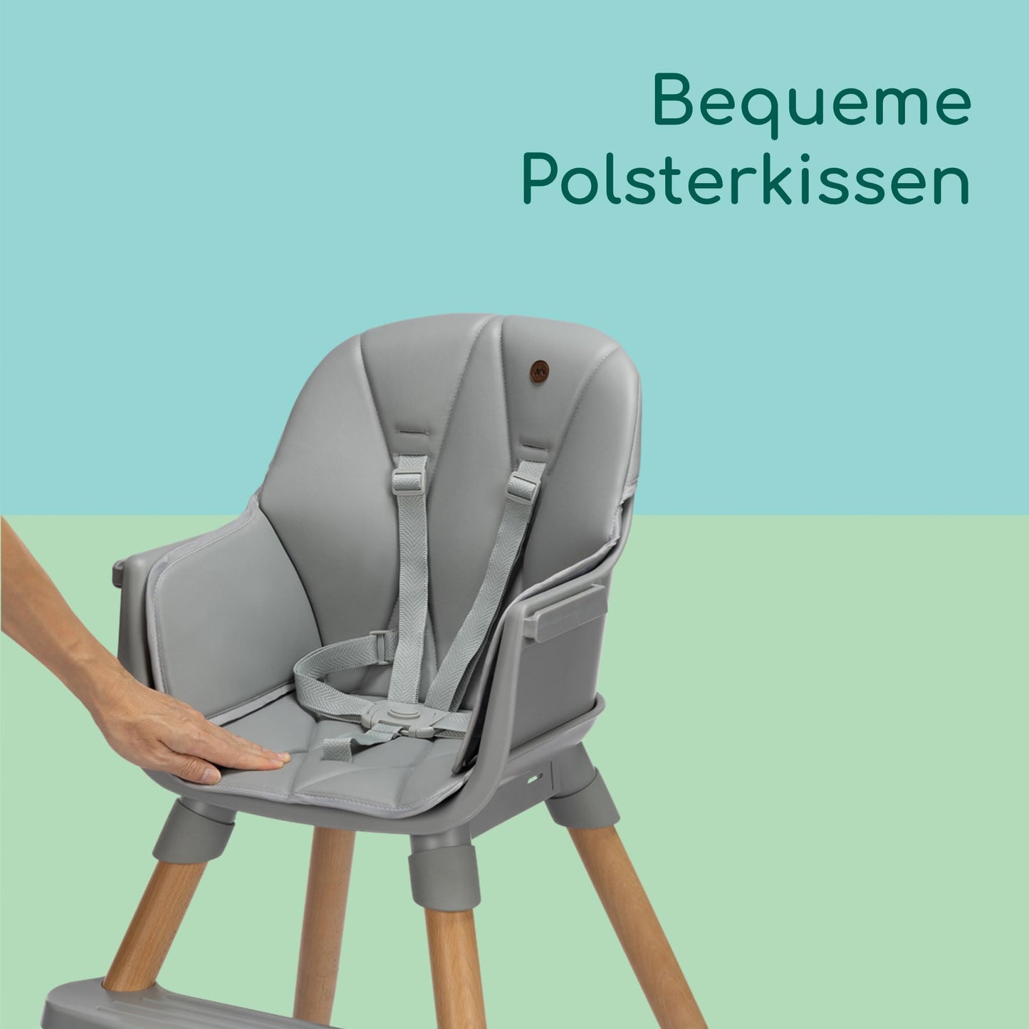 Bebeconfort Avista 2, 4-in-1 Hochstuhl mitwachsend, Hochstuhl Baby, Sitzerhöhung Essstuhl, Kinderhochstuhl, 6 Monate bis 14 Jahre (9–60 kg), gepolsterte Kissen, Verstellbares Tablett, Tinted Grey