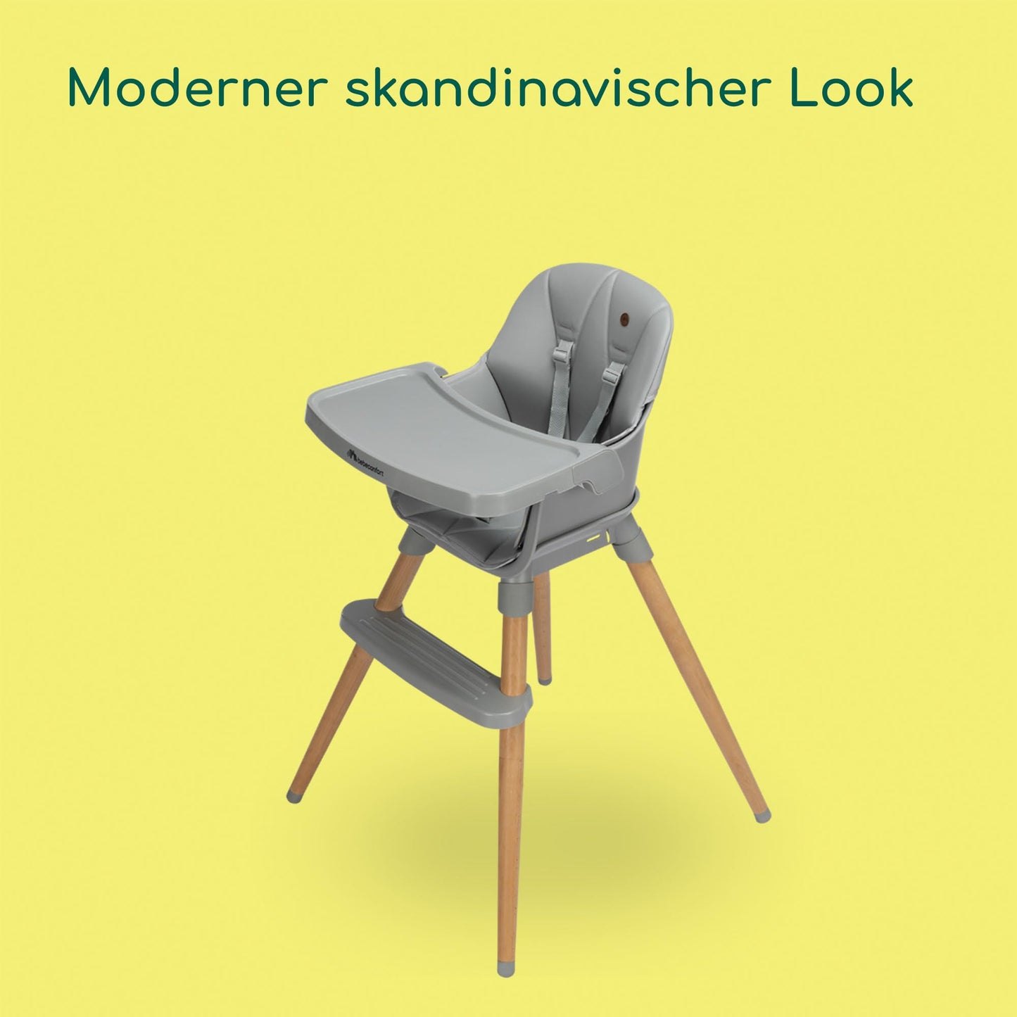 Bebeconfort Avista 2, 4-in-1 Hochstuhl mitwachsend, Hochstuhl Baby, Sitzerhöhung Essstuhl, Kinderhochstuhl, 6 Monate bis 14 Jahre (9–60 kg), gepolsterte Kissen, Verstellbares Tablett, Tinted Grey