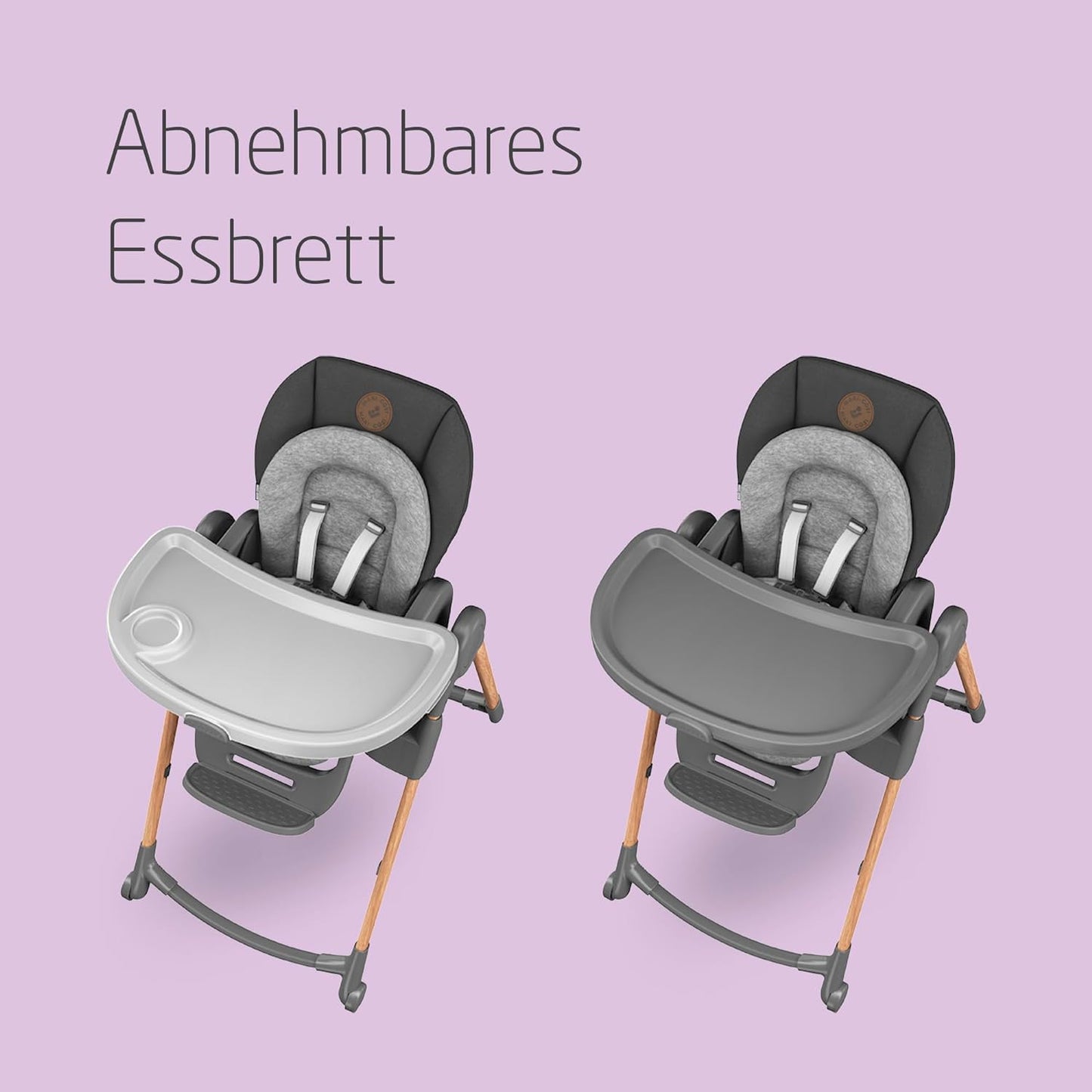 Maxi-Cosi Minla Kinderhochstuhl Mitwachsend, 0–14 Jahre, bis zu 60 kg, Hochstuhl Baby, 9 Höhenstufen, 5 Neigungspositionen, 4 Tablettpositionen, kompakt faltbar, Essential Graphite