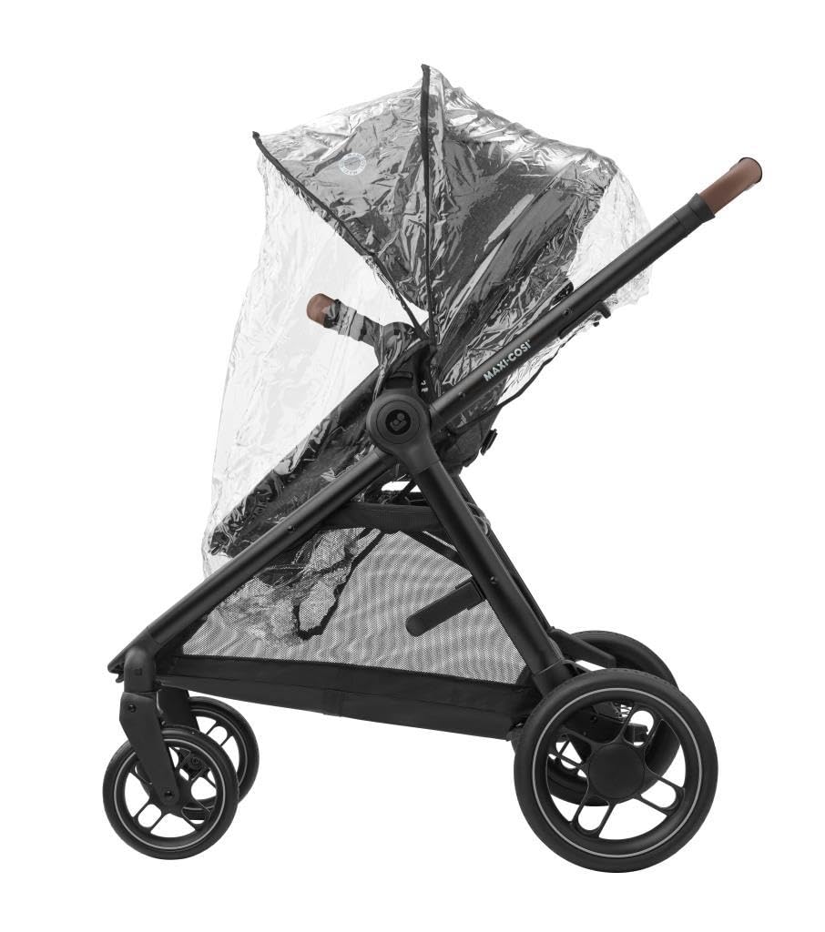 Maxi-Cosi Zelia S Trio Kinderwagen 3in1 Komplettset, 0-4 Jahre, bis 22kg, Zusammenklappbar, Kompakt, Verstellbarer Baby Kinderwagen, mit CabrioFix S i-Size Babyschale, Zubehör, Wickeltasche, Dark Grey