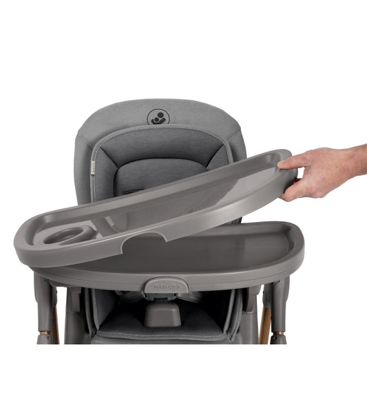 Maxi-Cosi Minla Plus Kinderhochstuhl Mitwachsend, 0–14 Jahre, 0–60 kg, Hochstuhl Baby, einer Hand drehbaren Tabletts, 4 Rädern, 9 Höhenstufen, 5 Neigungspositionen, kompakt faltbar, Elegance Graphite
