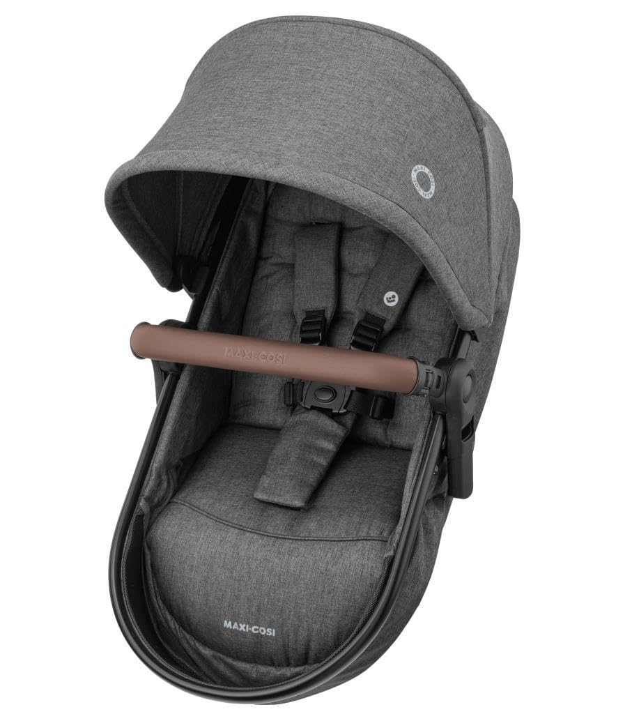 Maxi-Cosi Zelia S Trio Kinderwagen 3in1 Komplettset, 0-4 Jahre, bis 22kg, Zusammenklappbar, Kompakt, Verstellbarer Baby Kinderwagen, mit CabrioFix S i-Size Babyschale, Zubehör, Wickeltasche, Dark Grey