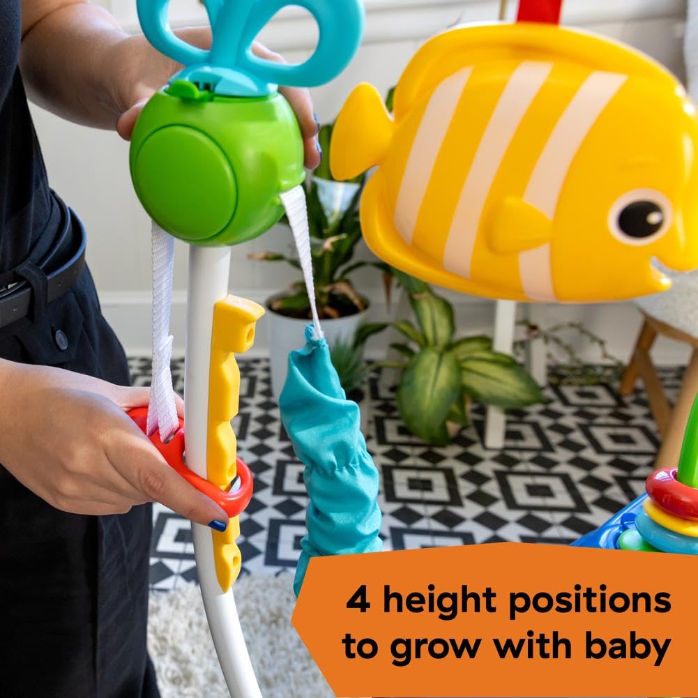 Baby Einstein, Neptune's Ocean Discovery Spring- und Spielcenter mit abnehmbare Spielzeuge, 360° drehba Hopser, Höhenverstellbar, Spricht 3 Sprachen, Babyspielzeug ab 6 Monaten