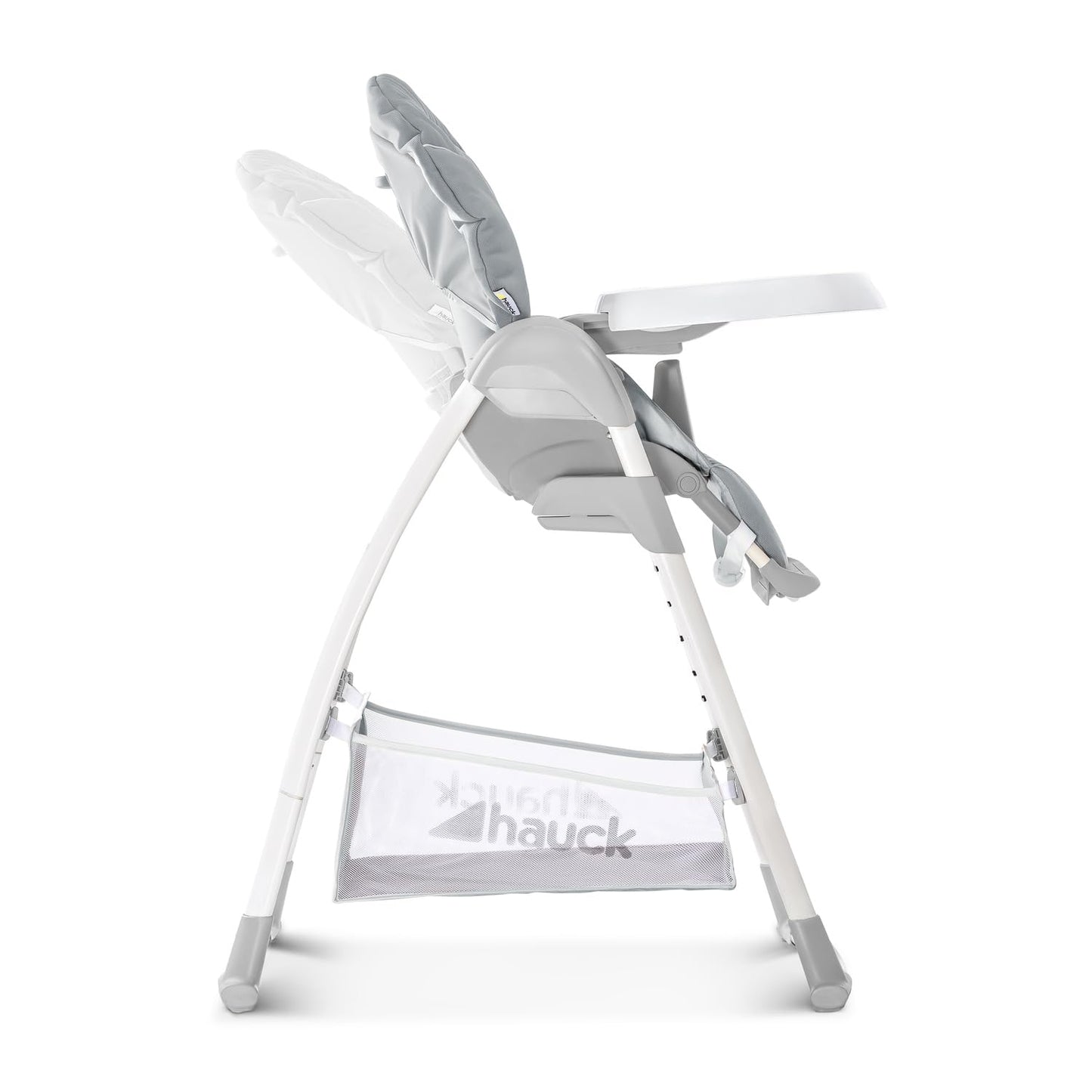 hauck Hochstuhl mit Babywippe Sit N Relax 3in1 ab Geburt bis 15 kg mit Wippgestell, Höhenverstellbares Gestell mit Rollen, Klappbar, Verstellbar, XL Korb, Wippe mit Spielebogen (Stretch Grey)