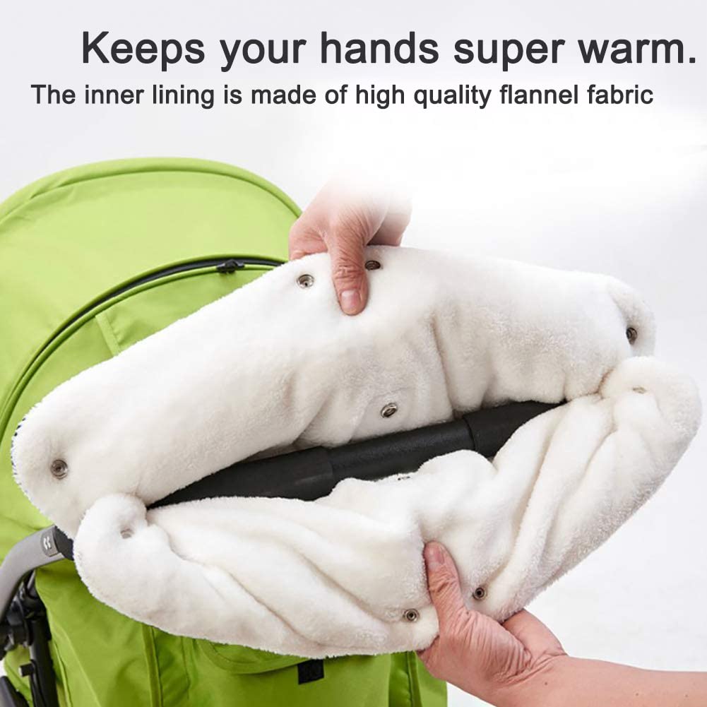 DIAOPROTECT Handwärmer Kinderwagen, Winddichte Kinderwagen Handwärmer mit Fleece-Design, Universal Atmungsaktive Handschuhe Kinderwagen, Wasserdichter Handmuff für Kinderwagen, Buggys, Fahrradanhänger