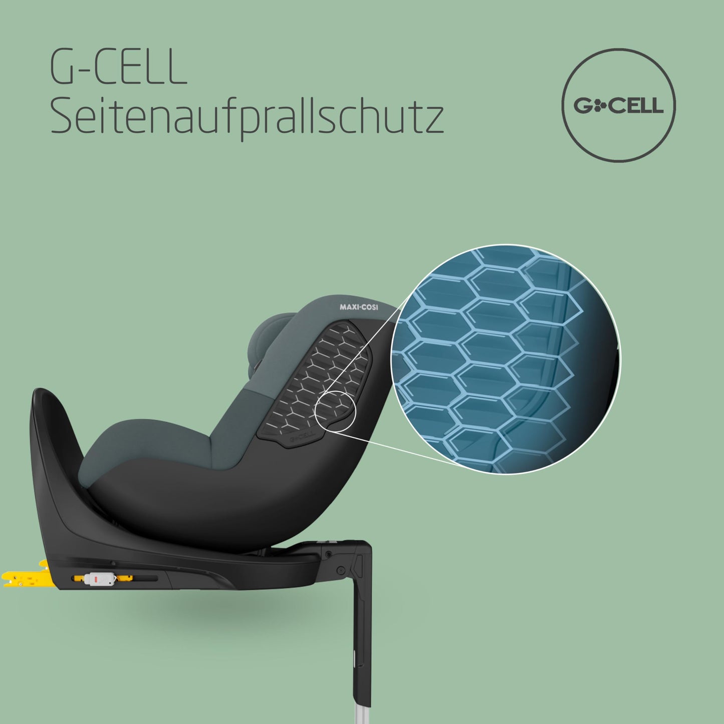 Maxi-Cosi Mica 360 S, Autositz 360 Grad drehbar, 3 Monate– 4 Jahre (61–105 cm), i-Size Baby Autositz, FlexiSpin Drehung, 5 Liegepositionen, G-CELL Schutz, Easy-in Gurthaken, Tonal Graphite