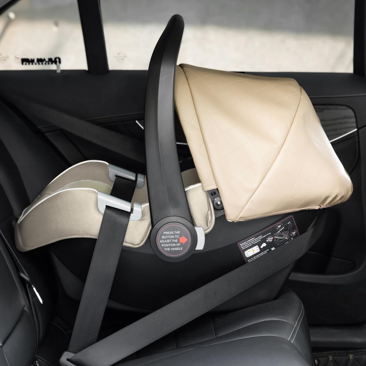 Gcarebb PU Leder 3 in 1 Kinderwagen, Buggy Mit Auto Babyschale, Mit Einem Klick Zusammenklappbarer Tragbarer Kinderwagen Komplettset, KombiKinderwagen Mit Aluminiumrahmen für Neugeborene 0-4 Jahre