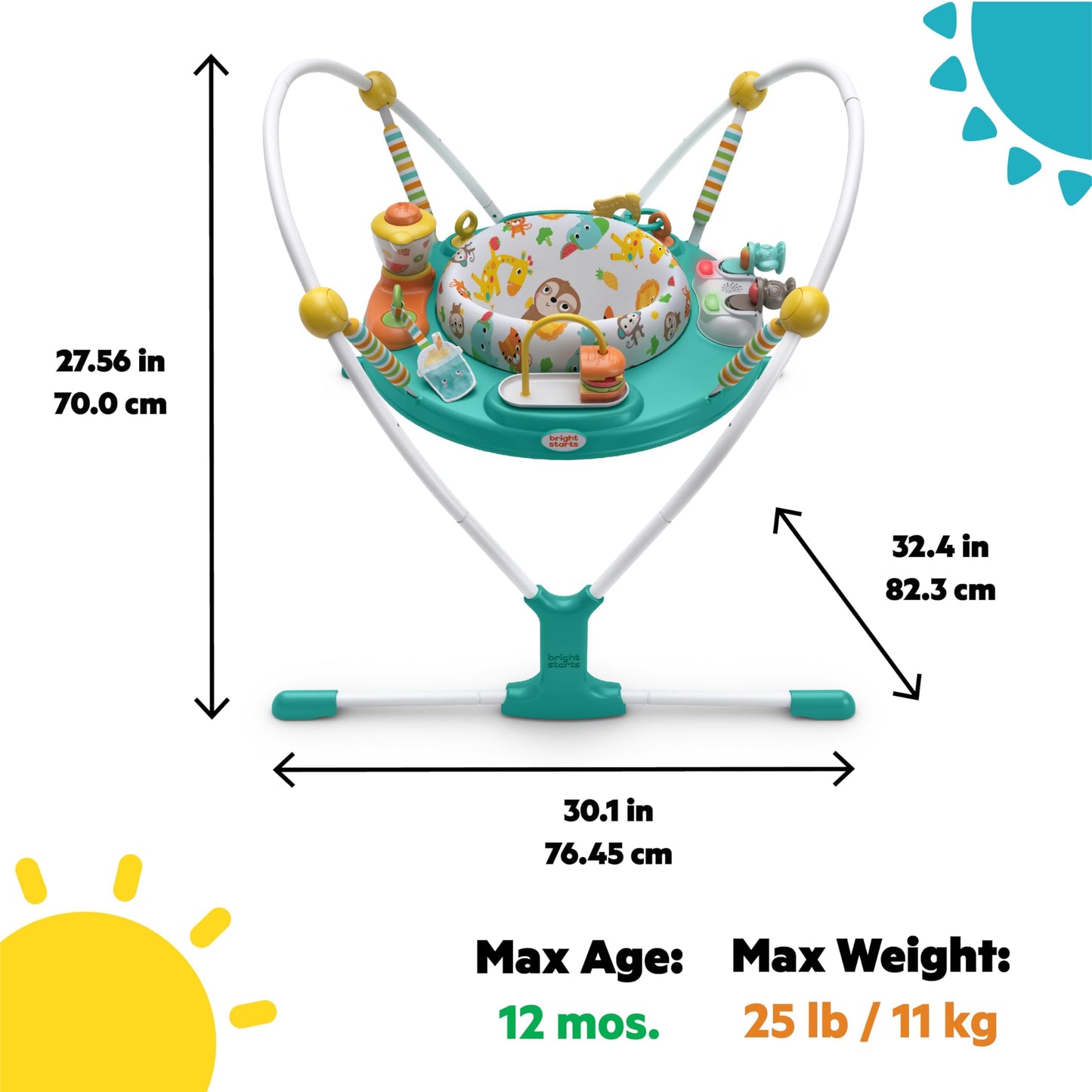 Bright Starts Cooking Up Fun Baby Aktivittshopser mit Musik und Lichtern, Kchenspielzeug, Unisex, 6-12 Monate, bis zu 11,5kg