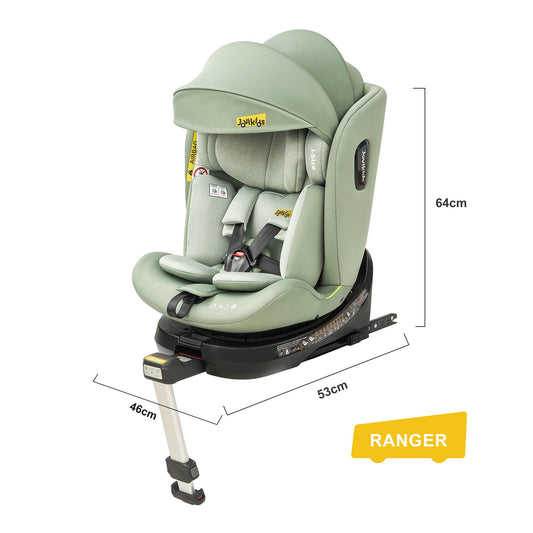 Jovikids 360° Drehbar Kindersitz mit ISOFIX, i-Size 40-150cm(ab Geburt -12 Jahre) Baby Autositz Reboarder mit Liegefunktion & Abnehmbar Vordach, ECE R129