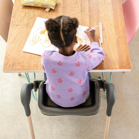 Maxi-Cosi Minla Kinderhochstuhl Mitwachsend, 0–14 Jahre, bis zu 60 kg, Hochstuhl Baby, 9 Höhenstufen, 5 Neigungspositionen, 4 Tablettpositionen, kompakt faltbar, Essential Graphite