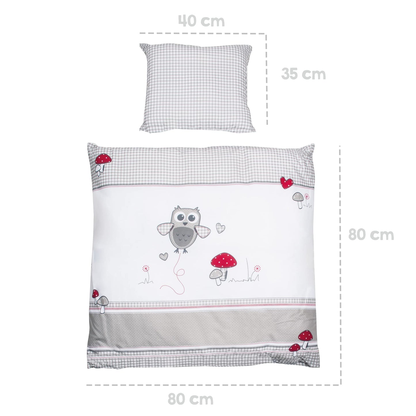roba Babywiege 40 x 90 cm Adam & Eule - Stubenwagen & Wiege mit Rollen - Bett Set komplett mit Feststellfunktion - Inkl. textiler Ausstattung - Holz weiß