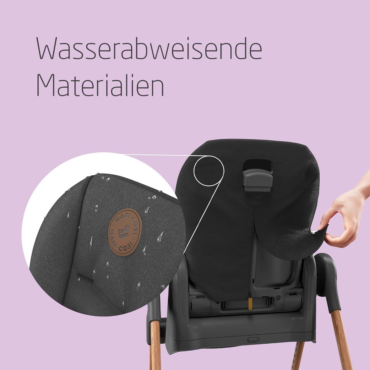 Maxi-Cosi Minla Kinderhochstuhl Mitwachsend, 0–14 Jahre, bis zu 60 kg, Hochstuhl Baby, 9 Höhenstufen, 5 Neigungspositionen, 4 Tablettpositionen, kompakt faltbar, Essential Graphite