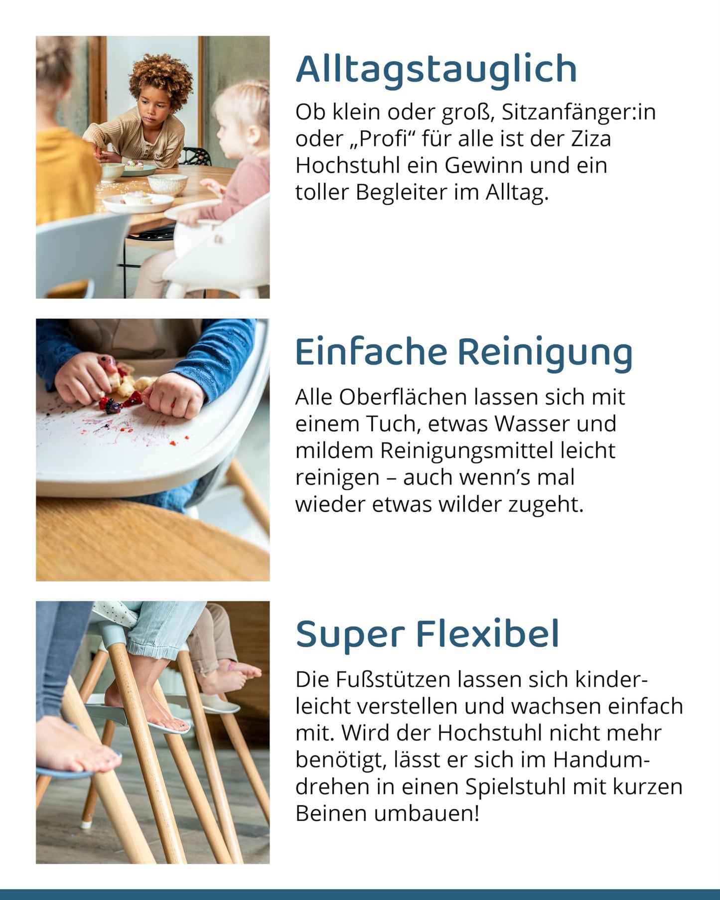 Ziza Hochstuhl für Babys ab 6 Monaten All Olive - Kippsicherer & ergonomischer Kinderstuhl für die ersten Lebensjahre, Einfach aufzubauen, leicht zu reinigen