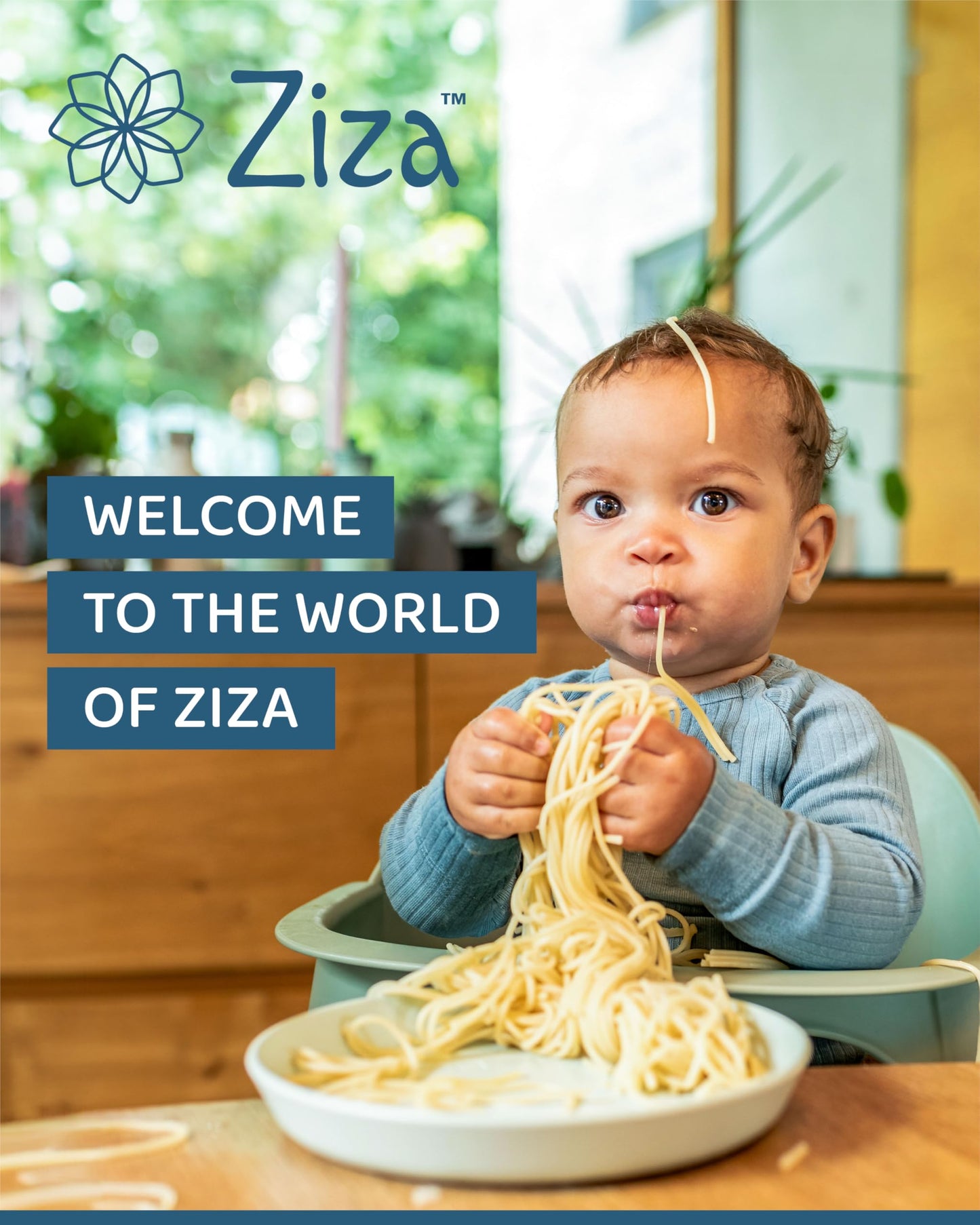 Ziza Hochstuhl für Babys ab 6 Monaten All Olive - Kippsicherer & ergonomischer Kinderstuhl für die ersten Lebensjahre, Einfach aufzubauen, leicht zu reinigen