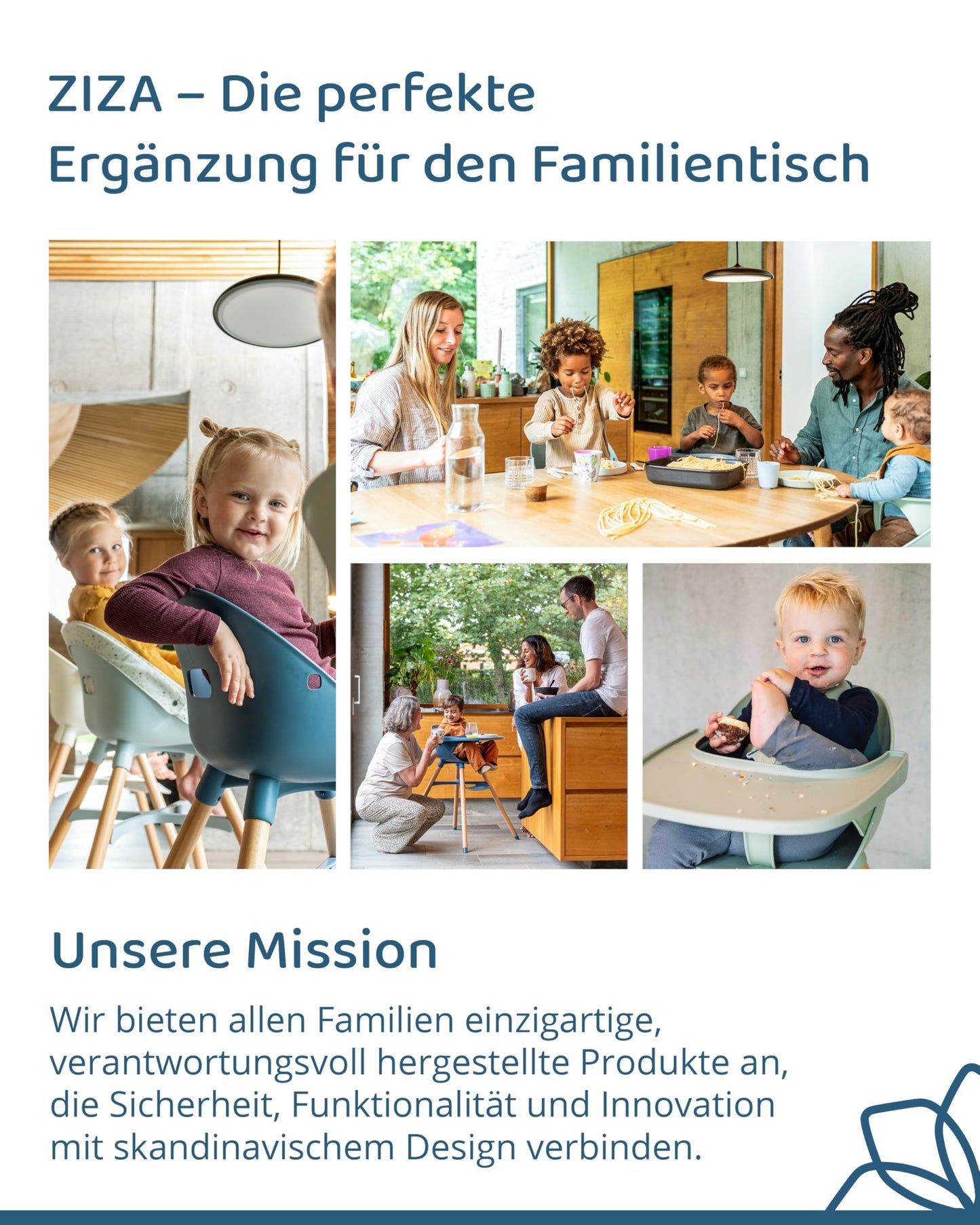Ziza Hochstuhl für Babys ab 6 Monaten All Olive - Kippsicherer & ergonomischer Kinderstuhl für die ersten Lebensjahre, Einfach aufzubauen, leicht zu reinigen