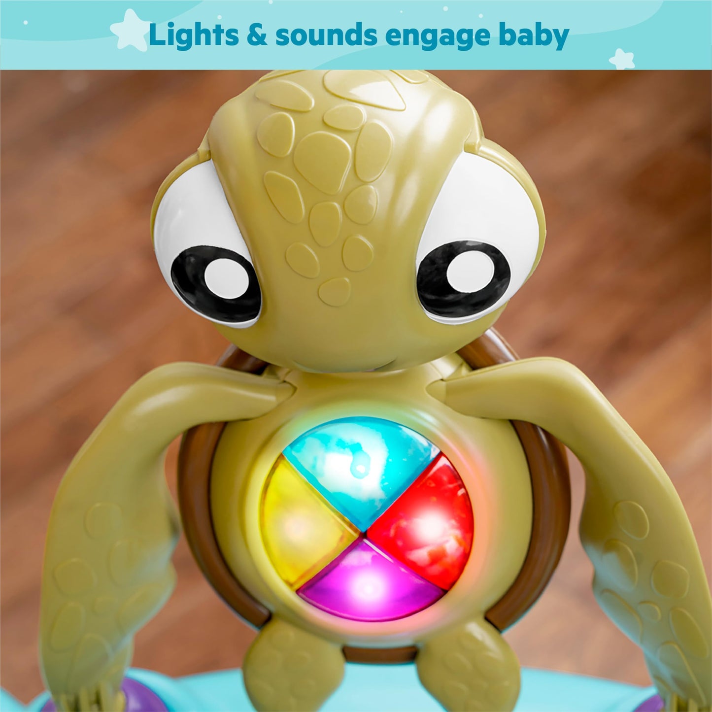 Bright Starts, Disney Baby, Findet Nemo Spring- und Spielcenter mit Spielstation mit Lichtern und Musik, 13 Aktivität Spielzeug, 360° drehender Sitz, höhenverstellbares, Kinder ab 6 Monaten