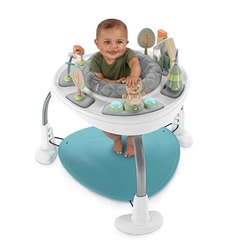 Ingenuity, Spring & Sprout, Aktivitätscenter 2-in-1, First Forest, Spielcentrum und Spieltisch mit Sprungkissen, Lichtern, Geräuschen und 11 interaktiven Aktivitäten, ab 6 monate