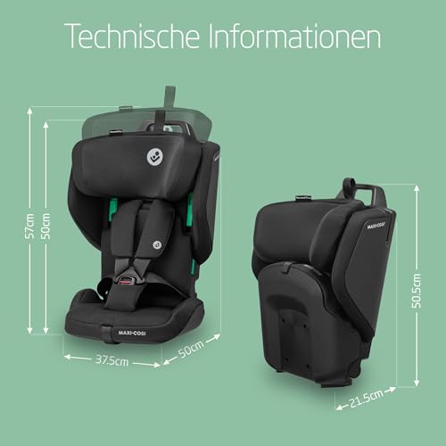 Maxi-Cosi Nomad Plus, Klappbarer Kindersitz, 0-15 Monate, 76 - 105 cm, tragbarer Reiseautositz, superkompakt & leicht, Seitenaufprallschutz, passt in jedes Auto, Reisetasche, Authentic Black