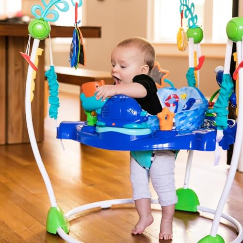 Baby Einstein, Neptune's Ocean Discovery Spring- und Spielcenter mit abnehmbare Spielzeuge, 360° drehba Hopser, Höhenverstellbar, Spricht 3 Sprachen, Babyspielzeug ab 6 Monaten