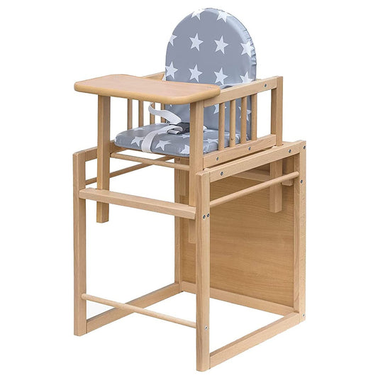 Best for Kids Kombihochstuhl Victoria Bärchen | Leicht umbaubarer Kinderstuhl mit Tisch | Hochstuhl aus Holz mit Bärchen Design | Ideal als Esstischstuhl | Portabel & schnell montierbar