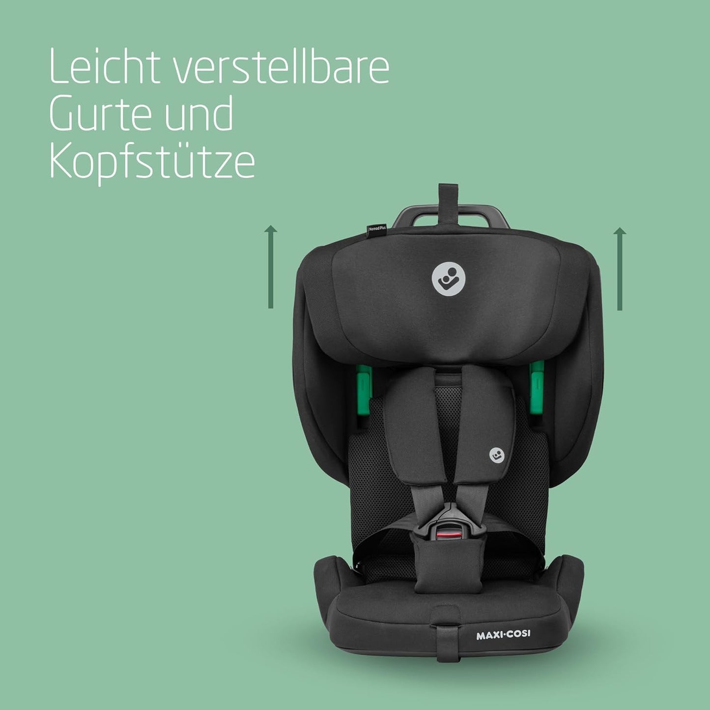 Maxi-Cosi Nomad Plus, Klappbarer Kindersitz, 0-15 Monate, 76 - 105 cm, tragbarer Reiseautositz, superkompakt & leicht, Seitenaufprallschutz, passt in jedes Auto, Reisetasche, Authentic Black
