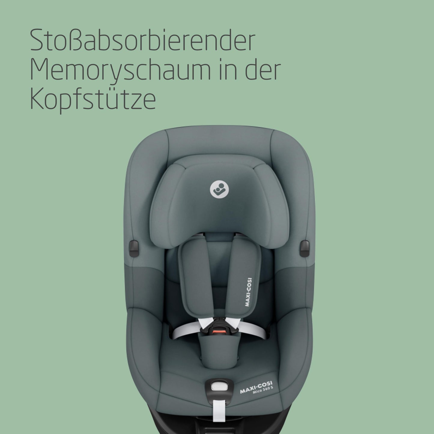 Maxi-Cosi Mica 360 S, Autositz 360 Grad drehbar, 3 Monate– 4 Jahre (61–105 cm), i-Size Baby Autositz, FlexiSpin Drehung, 5 Liegepositionen, G-CELL Schutz, Easy-in Gurthaken, Tonal Graphite