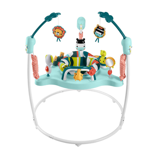 Fisher-Price Wippe kunterbunter Jumperoo Spielcenter mit Musik, Lichtern, Geräuschen und Lernspielzeug, HNX59