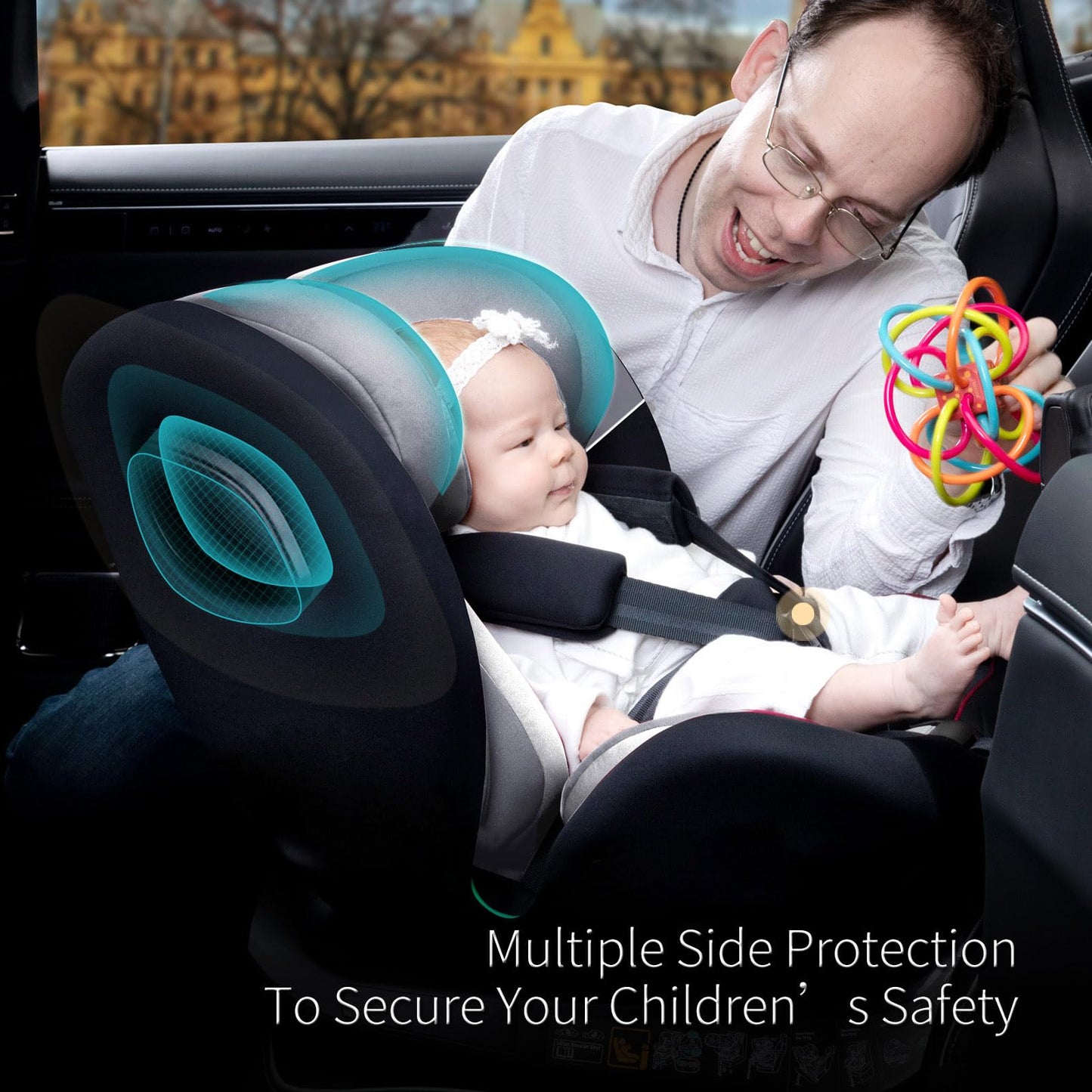 globalkids kindersitz 360 Drehbar isofix, i-Size 40-150cm(0-36kg) Reboarder Baby Autositz, ab Geburt -12 Jahre,Blau,ECE R129