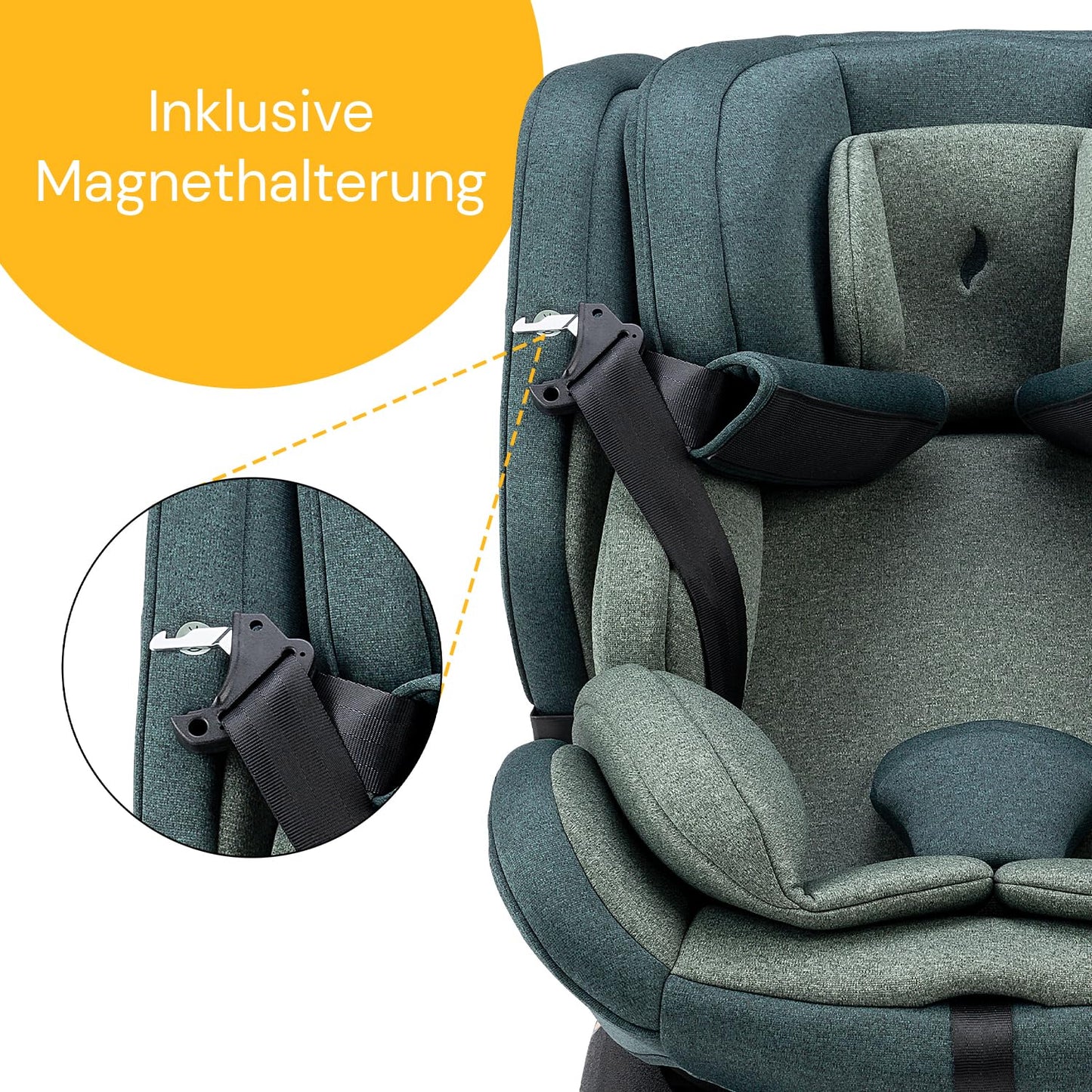 Osann Eno360 SL – 360° drehbarer Kindersitz für höchste Sicherheit: Reboard bis 4 Jahre, mitwachsend (40-150 cm), Isofix mit Standfuß, extra Schutz & Komfort – Universe Green