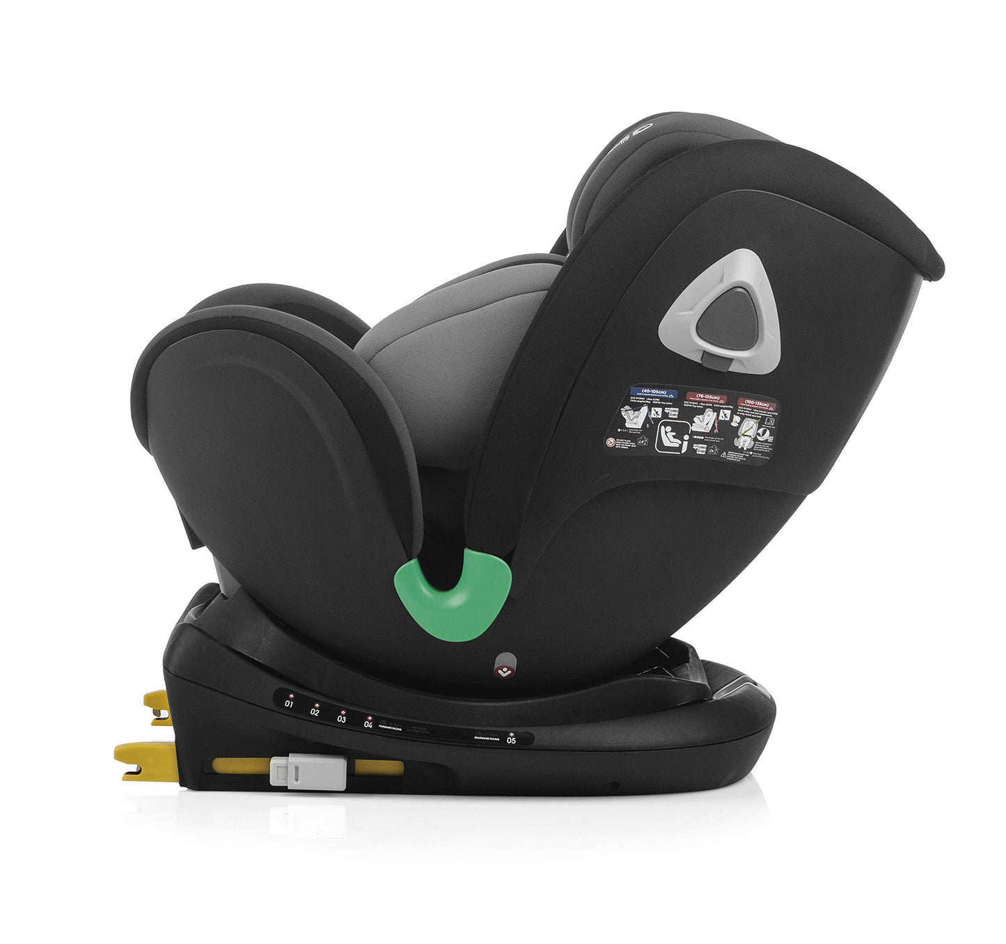 Nurse Cruiser, Autositz, 40 bis 150 cm, i-Size, Isofix und Top Tether, nach vorne oder hinten wendbar, 360º drehbar, mitwachsend, Carbon, 11,7 kg