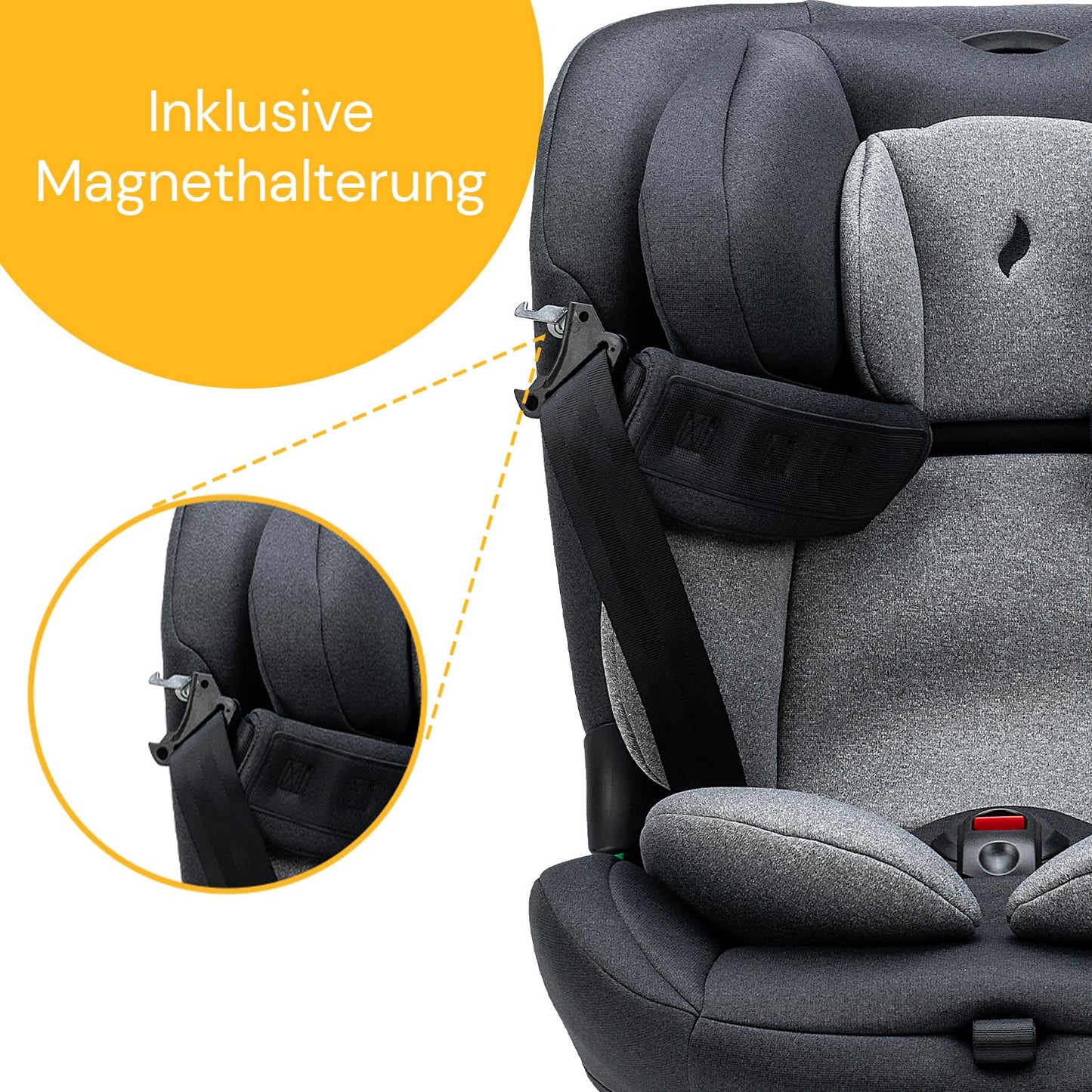 Osann Floyd360 Kindersitz 360°drehbar von 40-150 cm, Reboarder mit Isofix und Top-Tether an der Basis, mitwachsend, bequem & sicher - Dark Grey Melange