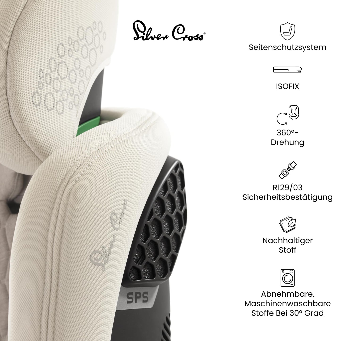 Silver Cross - Motion 2 360 Autositz, Neugeborene bis 12 Jahre, Isofix-Autositz, 5-Punkt-Sicherheitsgurt, 360° drehbar, Mandel